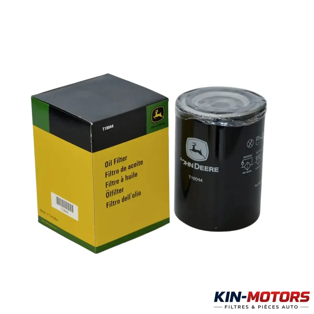Filtre Huile John Deere T19044 disponible chez Kin Motors à Kinshasa